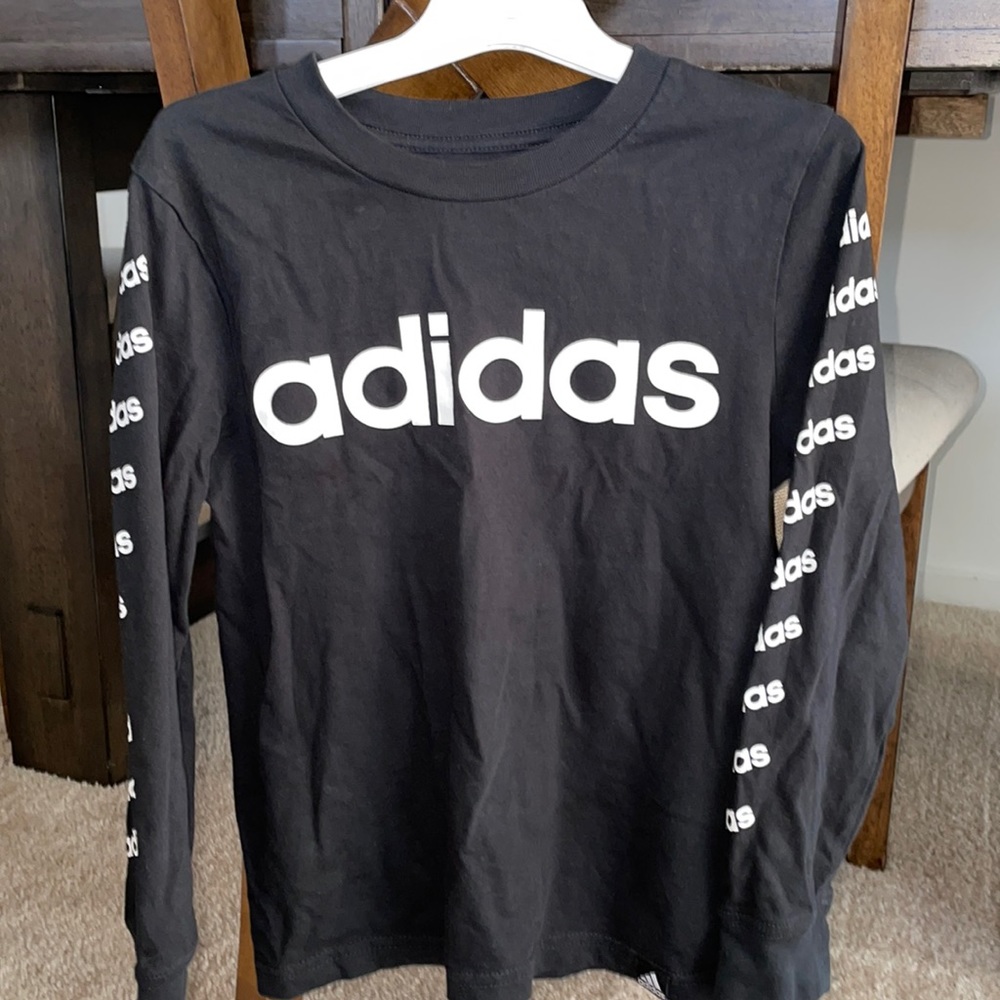 Adidas Long Sleeve T-Shirt Black Size5